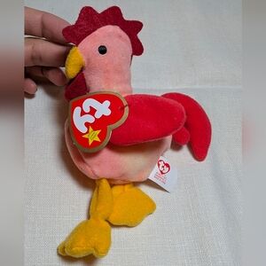 TY Beanie Baby "STRUT THE ROOSTER" Rare With Errors